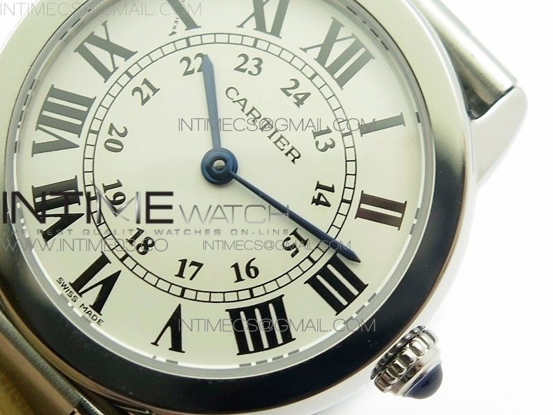 Ronde Solo de Cartier 29.5mm K11 1:1 Best Edition White Dial on SS Bracelet Ronda Quartz